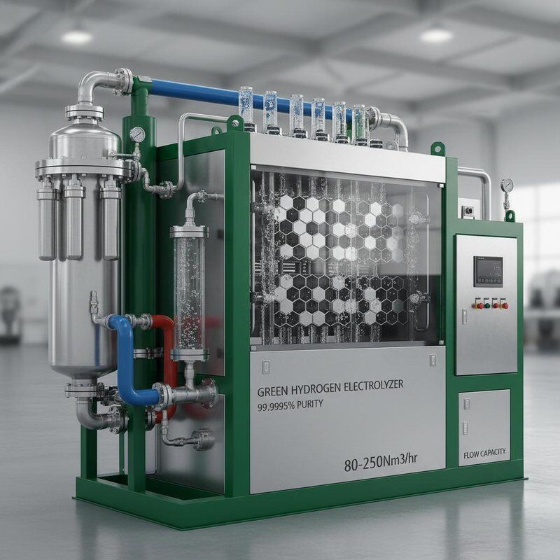 Pembangkit Produksi Hidrogen Hijau Elektrolizer Air dengan kemurnian 99,9995% 80-250Nm3/jam Kapasitas Aliran
